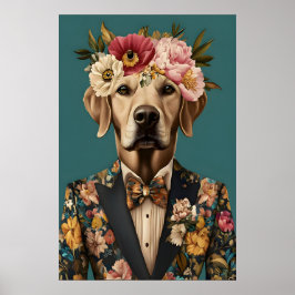 Póster Chesapeake Bay Retriever In Suit Poster