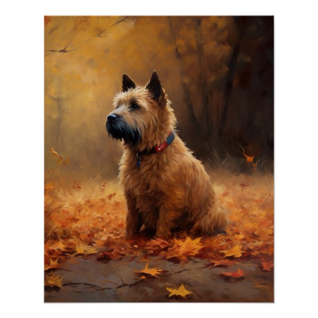 Póster Chesapeake Bay Terrier en otoño (Anverso)