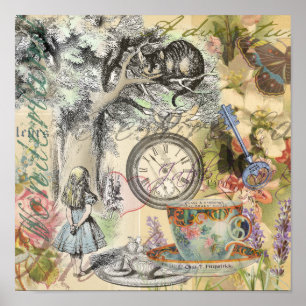 Póster Cheshire Cat Alice Wonderland Classic