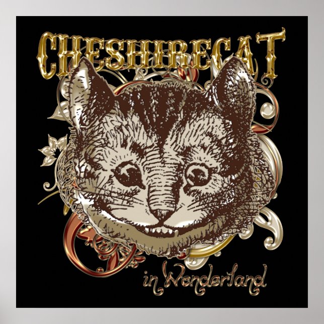 Póster Cheshire Cat Carnivale Style (Versión Dorada) (Frente)