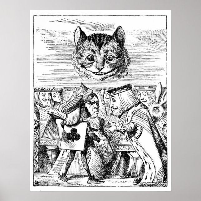 Póster Cheshire Cat sobre Wonderland (Frente)