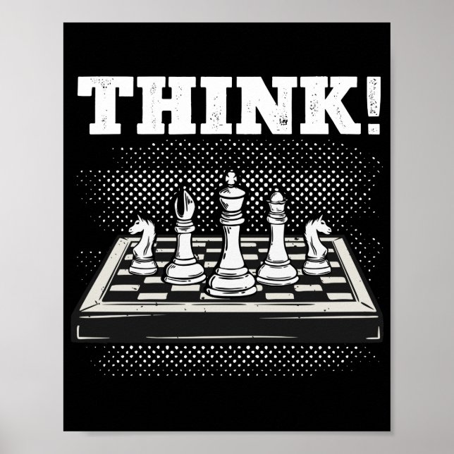 Póster Chess Game Board Player Think Club Team (Frente)