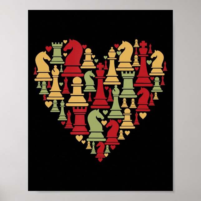 Póster Chess Lover | Realmente Me Encanta Jugar Al Ajedre (Frente)