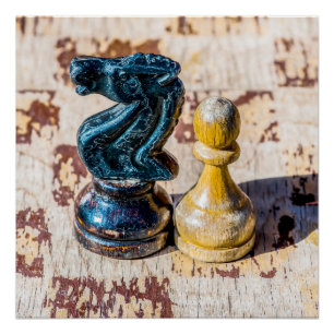 Póster Chess Pawn y Knight - Veteranos
