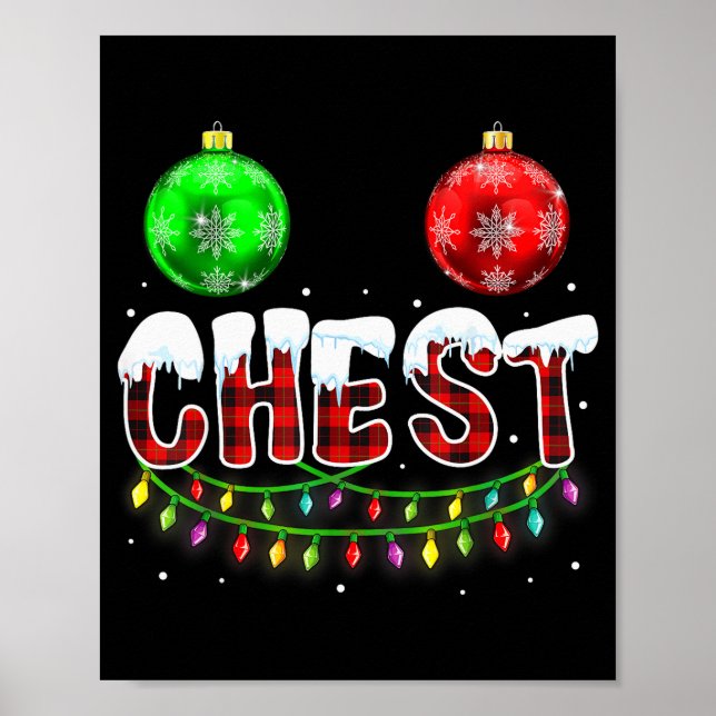 Póster Chest Nuts Christmas Funny Matching Couple Chestnu (Frente)