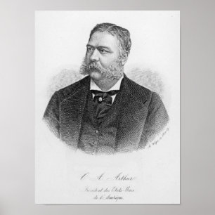Póster Chester Alan Arthur, grabado por A. Weger