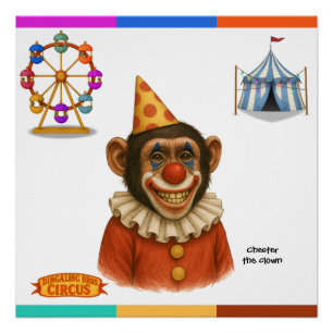 Póster Chester el payaso chimpancé