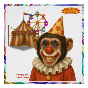 Póster Chester el payaso chimpancé