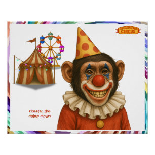Póster Chester el payaso chimpancé