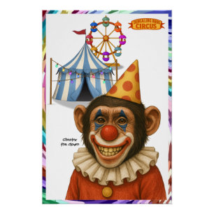 Póster Chester el payaso chimpancé