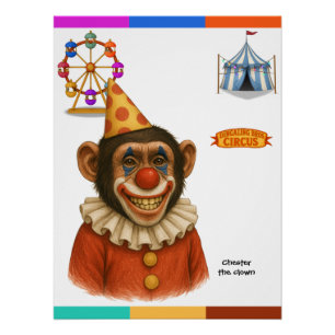 Póster Chester el payaso chimpancé