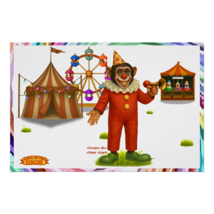 Póster Chester el payaso chimpancé