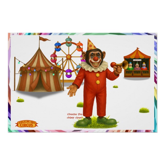 Póster Chester el payaso chimpancé (Anverso)