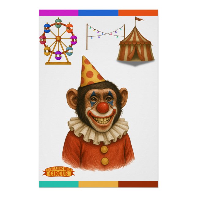 Póster Chester the chimp clown (Anverso)