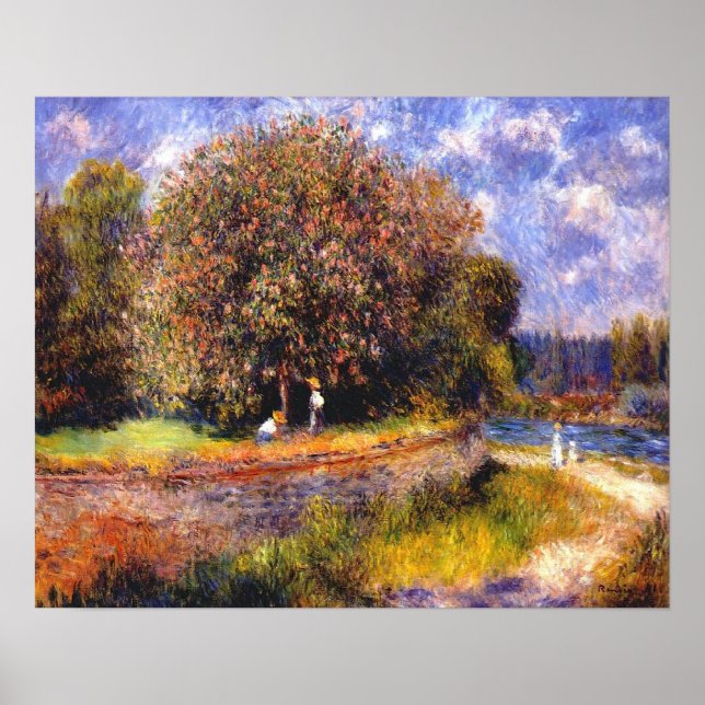 Póster Chestnut Tree Blooming, by Pierre Auguste Renoir (Frente)