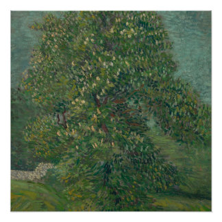 Póster chestnut tree in bloom