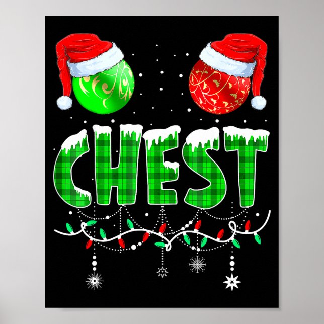 Póster Chestnuts Matching Family Funny Chest Nuts Christm (Frente)