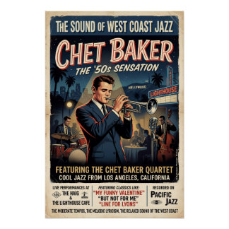 Póster Chet Baker 1950 
