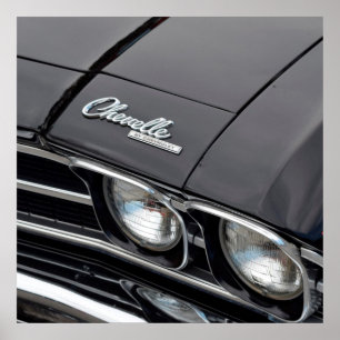 Póster Chevelle Chevrlot clásica en negro