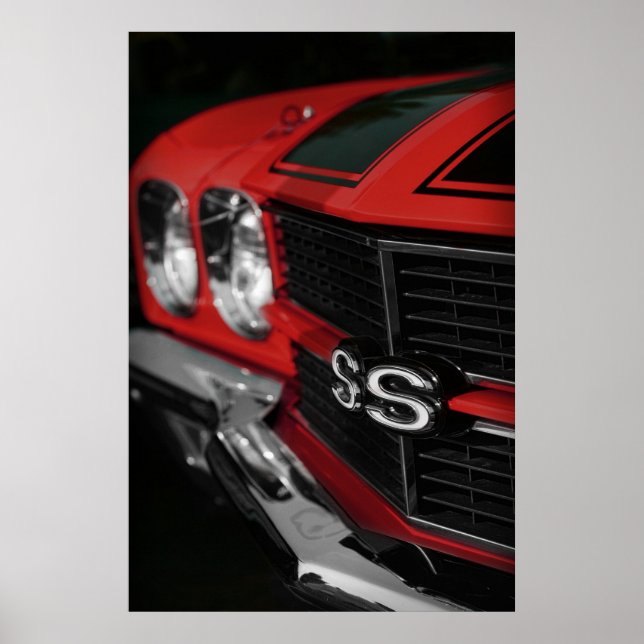 Póster Chevelle SS396 Rojo 1970 (Frente)