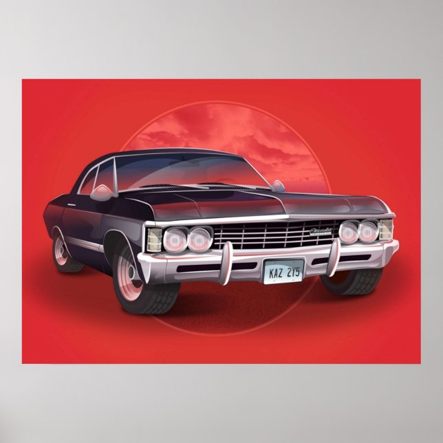 Póster Chevorlet Impala Supernatural TV SHow 1967 (Frente)