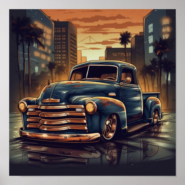 Póster Chevrolet 3100 Lowrider Bomba Chevy Truck Lowrider (Frente)