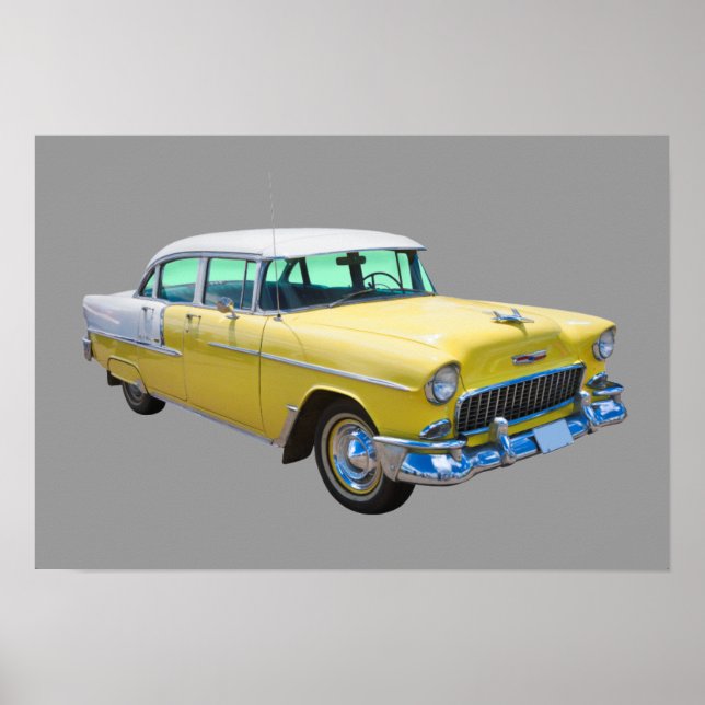 Póster Chevrolet Bel Air Antique Car 1955 (Frente)