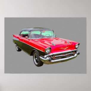 Póster Chevrolet Bel Air Classic Car 1957