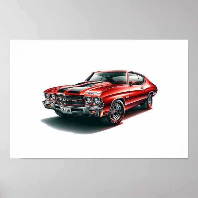 Póster Chevrolet Chevelle SS Red (Frente)