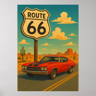 Póster Chevrolet Chevelle SS - Ruta 66