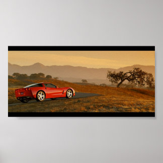 Póster Chevrolet Corvette C6 Desierto