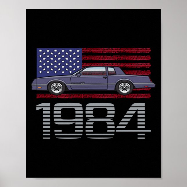 Póster Chevrolet Monte Carlo Azul 1984  (Frente)