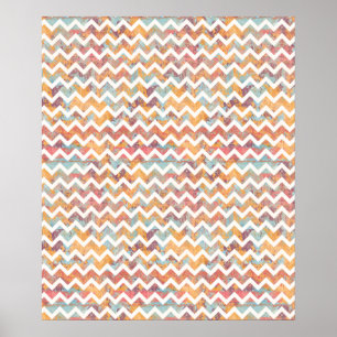 Póster Chevron Brillante con textura gruesa de artista