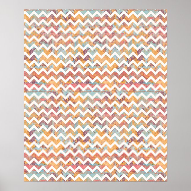 Póster Chevron Brillante con textura gruesa de artista (Frente)