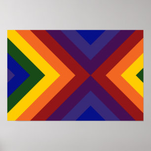 Póster Chevron de Arcoíris
