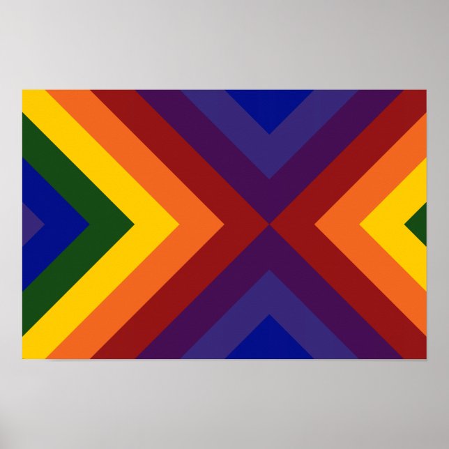 Póster Chevron de Arcoíris (Frente)
