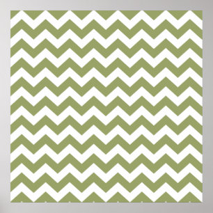 Póster Chevron de Safari Verde