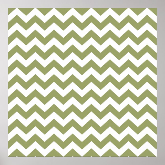 Póster Chevron de Safari Verde (Frente)