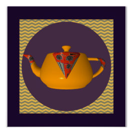Póster Chevron Geo Yellow Teapot