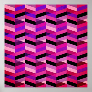 Póster Chevron/Herringbone abstracto Púrpuras y Violeta