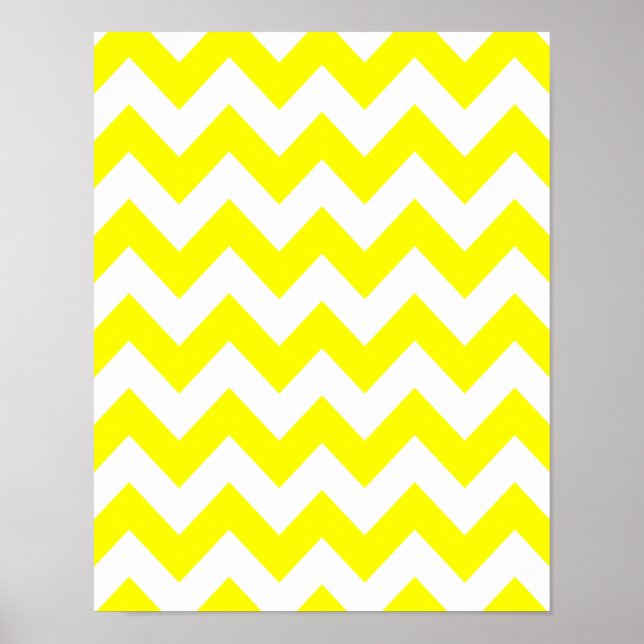 Póster Chevron negrita amarillo (Frente)