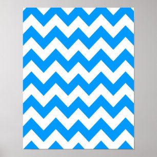 Póster Chevron negrita azul claro