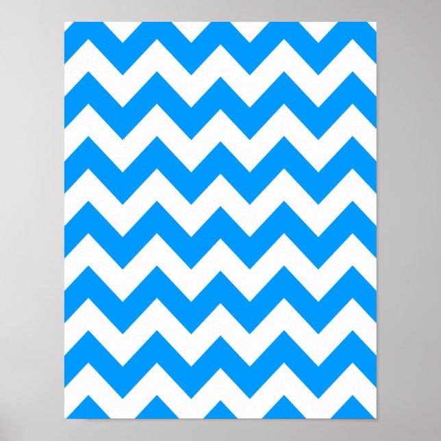 Póster Chevron negrita azul claro (Frente)