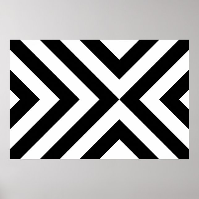 Póster Chevron negro y blanco (Frente)