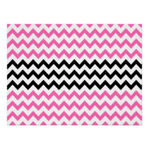 Póster Chevron negro y rosa caliente por Shirley Taylor