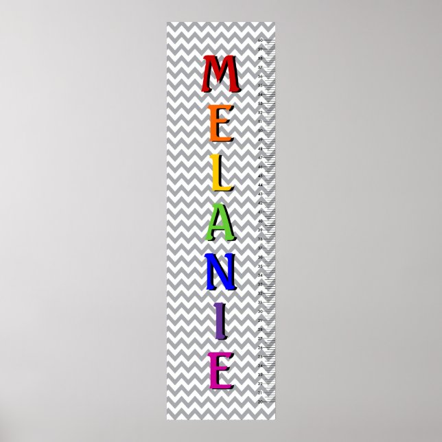Póster Chevron Seven Letter Name Growth Chart (Frente)