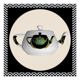 Póster Chevron Triple Teapots