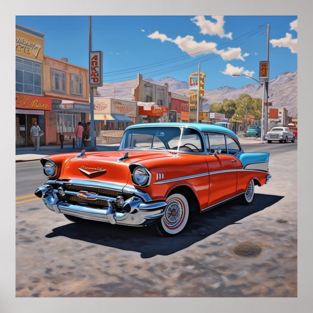 Póster Chevy Belair 1957 (Frente)