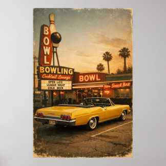 Póster Chevy en la bolera - Vintage