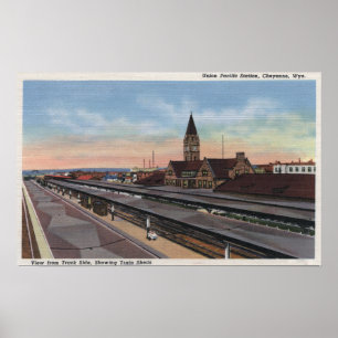 Póster Cheyenne, WY - Union Pacific Railroad Station